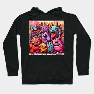 Street art cute monsters pattern Hoodie